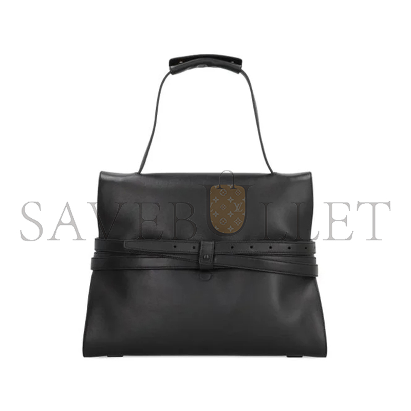 MOSCHINO TIE ME BELTED LEATHER TOTE BAG (38.5*31*15cm)